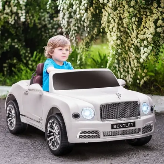 Aosom Bentley 12V Ride on Car with Remote Control, Battery Powered Car with Suspension, Startup Sound, Forward & Backward Function, LED Lights, MP3, Horn, Music, 2 Motors, for 37-72 Months image {2}