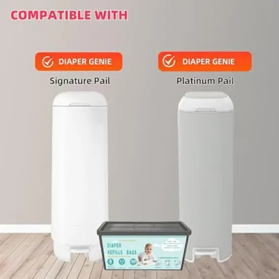 Itopfox Diaper Pail Refill Bags, 30 Count, Compatible with Easy Roll Signature & Platinum Pails, 7-Layer Odor Barrier image {6}