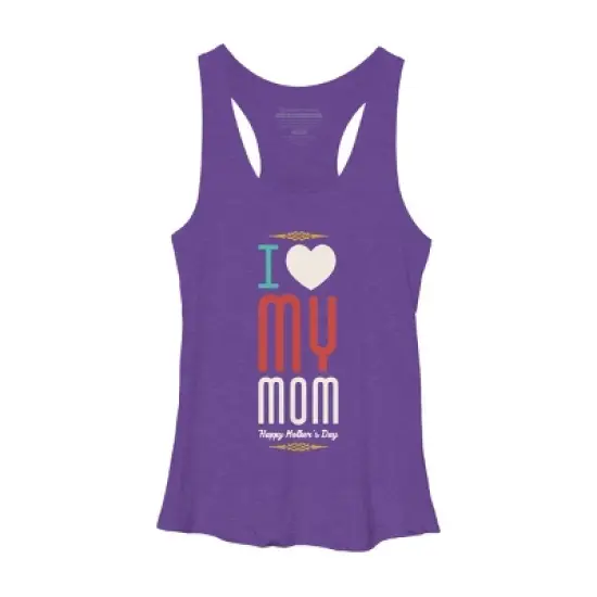 Women's Design By Humans Mother's Day I Love My Mom By tmsarts Racerback Tank Top image {4}