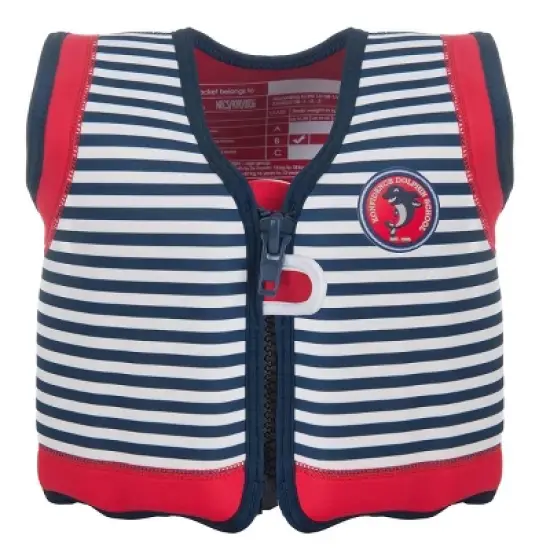 Konfidence Learn to Swim Buoyancy Jacket in Hamptons Navy Stripe image {6}