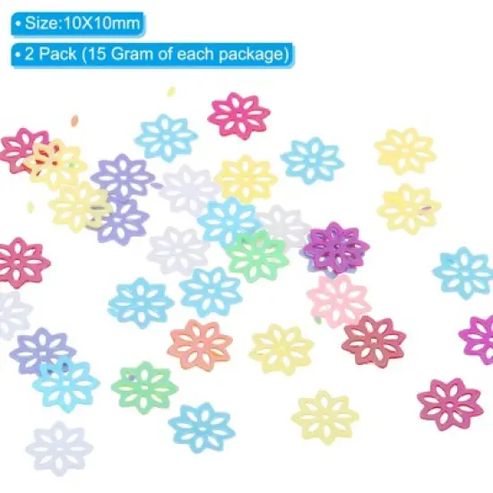 Unique Bargains Crafts DIY Celebration Flower Shape Mixed-color Sequins 2 Pcs of 30 Gram image {1}