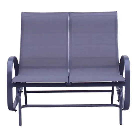 Courtyard Casual Santa Fe Alum Sling Loveseat Glider image {3}
