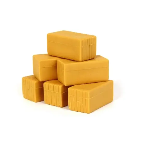 Standi Toys 1/64 6 Pack Yellow Plastic Big Square Straw Bales ST341 image {1}