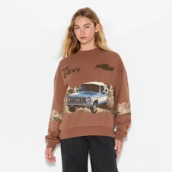 Women's Chevy Blazer Fleece Graphic Sweatshirt - Light Brown image {1}