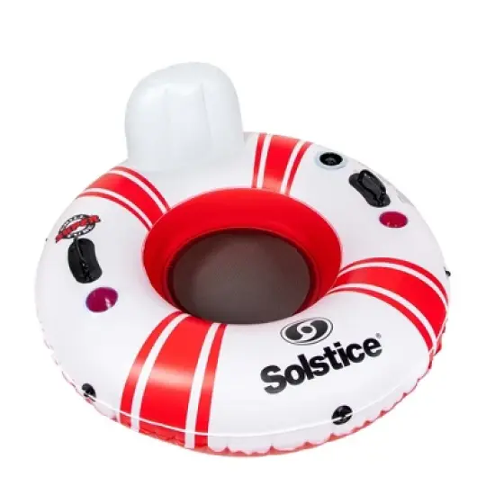 Swim Central 46" Inflatable Red and White Swimming Pool Inner Tube Float image {1}