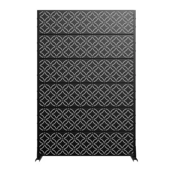 72" H&times;47"W Dovelina Black Metal Planter Box with Trellis Privacy Screen for Caf&eacute; Patio,Garden & Balconies image {4}