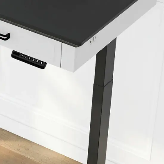 47" Losondo Transitional Height Adjustable Desk with USB Ports - HOMES: Inside + Out image {2}