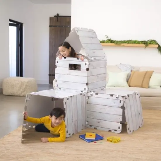 HearthSong 16-Panel Shiplap Fantasy Forts&nbsp;Indoor Building Kit with Hook and Loop Tape image {3}