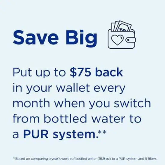 PUR Filtration PLUS Faucet Horizontal Mount Water Filtration System Chrome PFM400H: Best Sink Filter, Lead & Mercury Removal, Easy Install image {8}