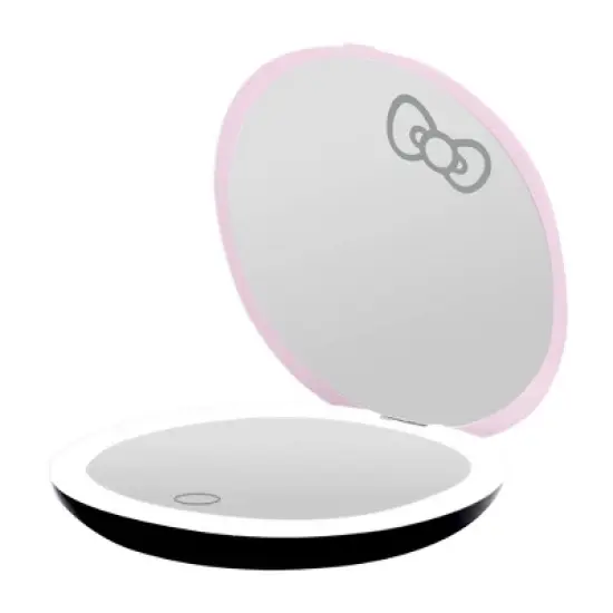 Impressions Vanity Hello Kitty Swirl Lighted Compact Mirror with 3X Magnification image {1}