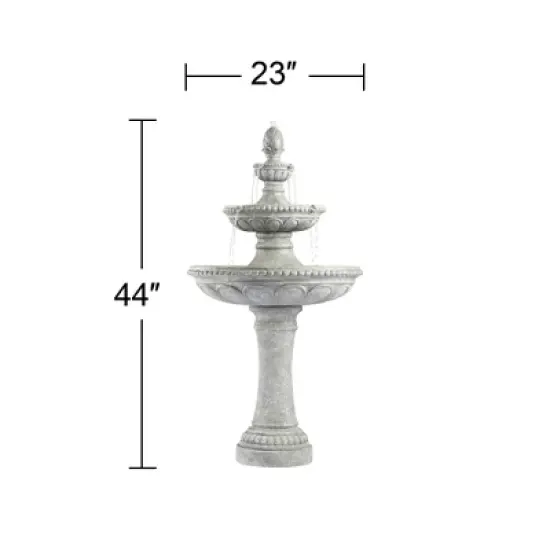 John Timberland Pineapple Modern 3 Tier Cascading Outdoor Floor Water Fountain 44" for Yard Garden Patio Home Deck Porch House Exterior Balcony Roof image {6}
