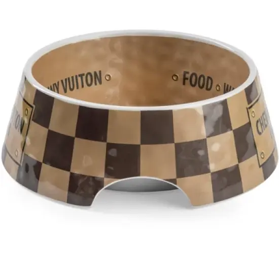 Haute Diggity Dog Checker Chewy Vuiton Bowl - Large (CASE OF 2) Dishwasher Safe Pet Bowl image {3}