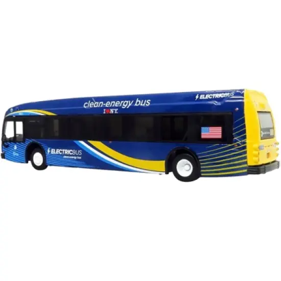Proterra ZX5 Electric Transit Bus #B32 "Long Island City" MTA NYC Dark Blue w/Stripes 1/87 (HO) Diecast Model by Iconic Replicas image {2}