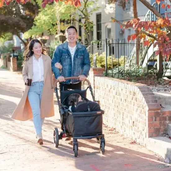 Larktale sprout Single-to-Double Stroller/Wagon - Expandable and Foldable Stroller Wagon for Kids with Canopy, Storage, and Accessories - Byron Black image {8}
