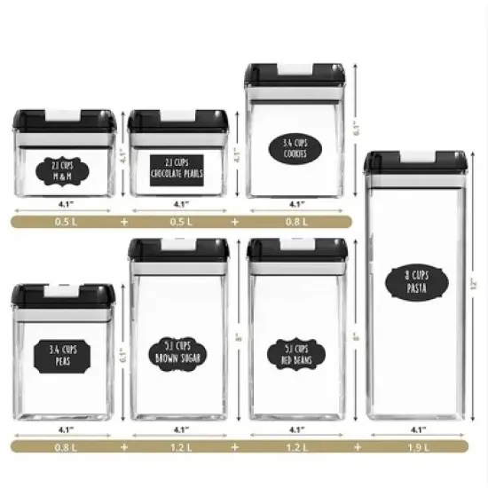 Wikineon 7-Piece Food Container Set - Versatile Storage Solutions for Kitchen, Pantry, or On-the-Go Meals image {3}