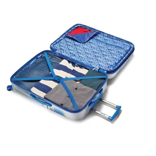 American Tourister Star Wars R2-D2 Hardside Carry On Spinner Suitcase - Silver/Royal Blue image {7}