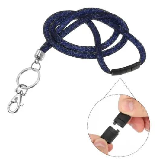 Unique Bargains Rhinestone Bling ID Badges Keychain Lanyards with Metal Clasp image {2}