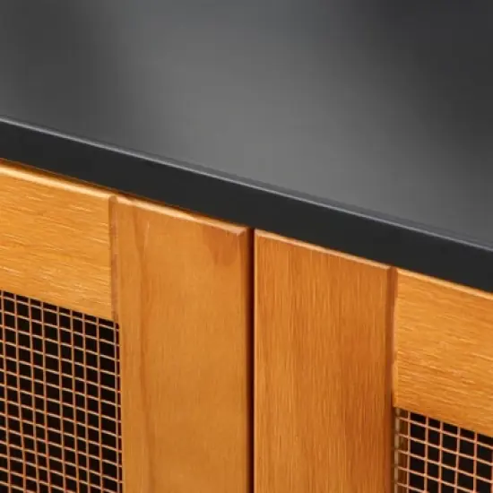 Loma Two-Tone Buffet Cabinet Black/Natural/Brown - Lifestorey image {3}