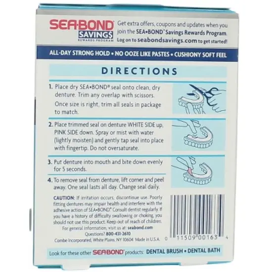 Sea-Bond Denture Adhesive Seals, Original Lowers, 15 Count image {2}