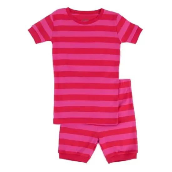 Kids Short Sleeve Striped Cotton Pajamas   image {8}