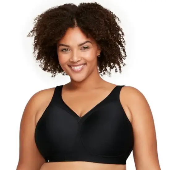Glamorise Womens MagicLift Seamless Sports Wirefree Bra 1006 Black image {5}