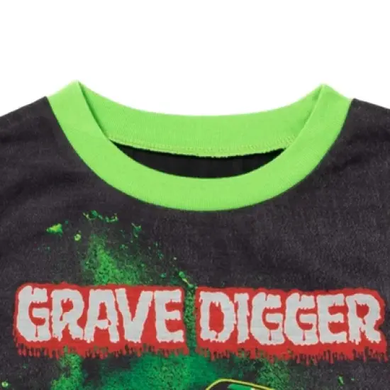 Monster Jam Megalodon El Toro Loco Grave Digger Pullover Pajama Shirt and Shorts Sleep Set Toddler image {6}