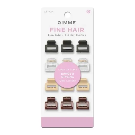 Gimme Beauty Fine Mini Square Claw Clip - 12pc image {8}