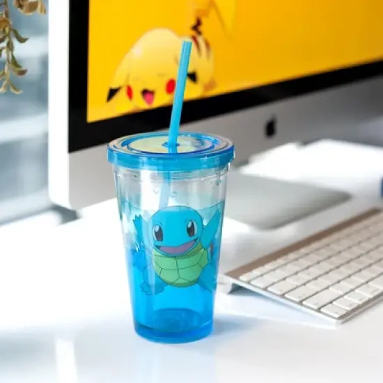 Just Funky Pokemon Carnival Cup With Glitter and Confetti Featuring Squirtle 16oz. image {5}