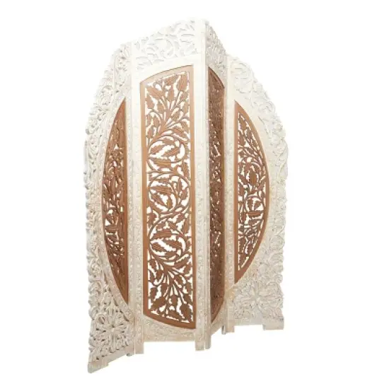 French Country Mango Wood Room Divider Screen Brown - Olivia & May image {6}