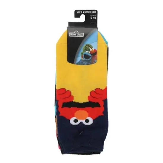 Sesame Street Character Art Women's 5-Pair Ankle Socks image {6}