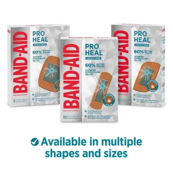 Band-Aid Brand Pro Heal Adhesive Bandages with Hydrocolloid Gel Pads - 10 ct image {6}