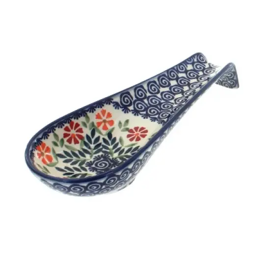 Blue Rose Polish Pottery P007 Manufaktura Large Spoon Rest image {5}