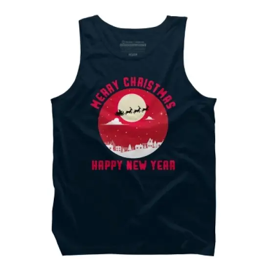 Men's Design By Humans Merry Christmas - Happy New Year By thriftjd Tank Top image {5}