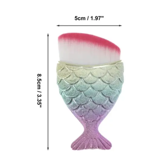 Unique Bargains Angled Mermaids Shape Foundation Brush 1 Pc image {1}