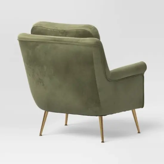Carmine Luxe Arm Accent Chair with Brass Legs - Threshold&trade; image {3}