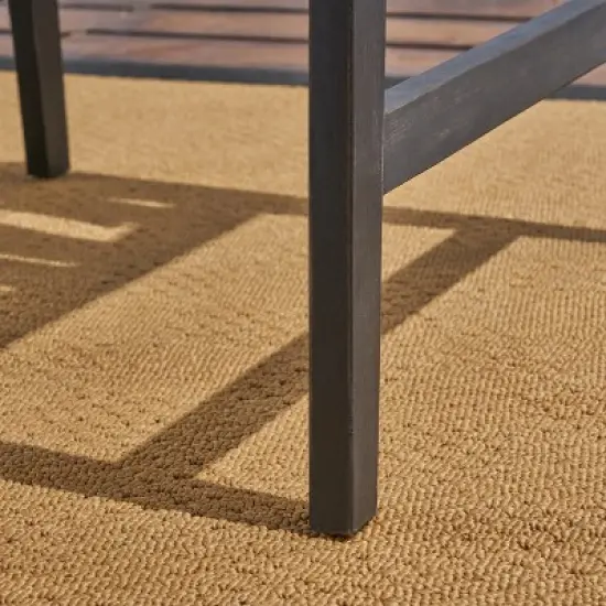 MOEPISY Set of 2 Outdoor Weather Resistant Acacia Wood Adirondack Dining Chairs Dark Gray image {2}