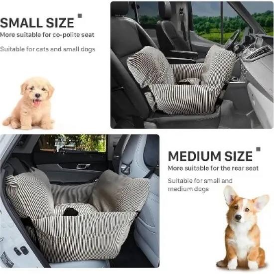 MaseiKar Dog Car Seat for Large/Medium Dogs Under 60 lbs Cats 2 in 1 Booster Seats Dog Bed for Car and Home Safety Travel Carrier with Pockets image {3}