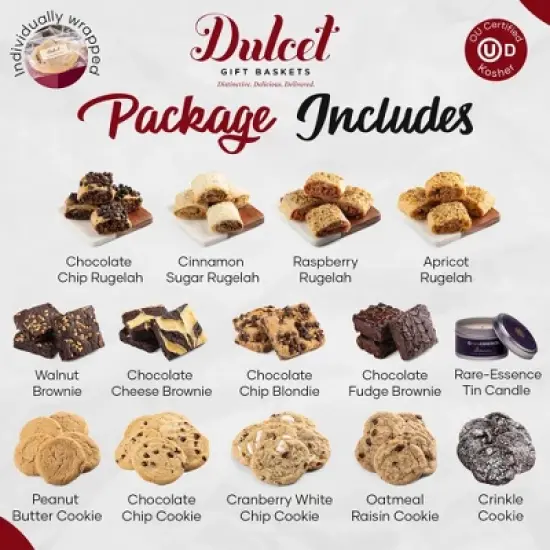 Retirement Gift Baskets, Brownies, Rugelah and Cookies Gift Baskets, Gourmet Food Gift Baskets for Women, Colleague, Coworker, by Dulcet Gift Baskets image {3}