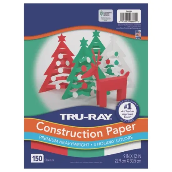 Tru-Ray&reg; Construction Paper, Heavyweight, Holiday Assortment, 9" x 12", 150 Sheets image {9}