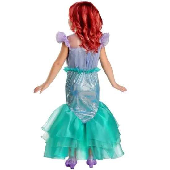 HalloweenCostumes.com 4T Girl Toddler Girl's Disney The Little Mermaid Ariel Halloween Costume with Sequin Pattern for Playtime,  Purple/Green image {4}