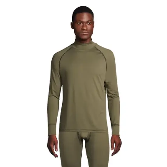 Lands' End Men's Stretch Thermaskin Long Underwear Mock Neck Base Layer image {4}