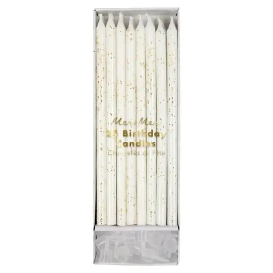 Meri Meri Gold Glitter Candles (Pack of 24) image {1}