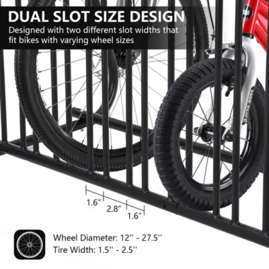 Commercial Bike Rack Garage, Grid Bike Rack in Ground, 10-Bike Capacity Dual Sided Bicycle Storage Stand Parking Stand for Garages, Stores image {3}