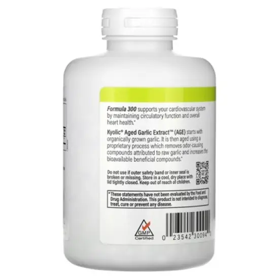 Kyolic Aged Garlic Extract Formula 300 Cardiovascular Health, Vegan, 360 Capsules image {2}