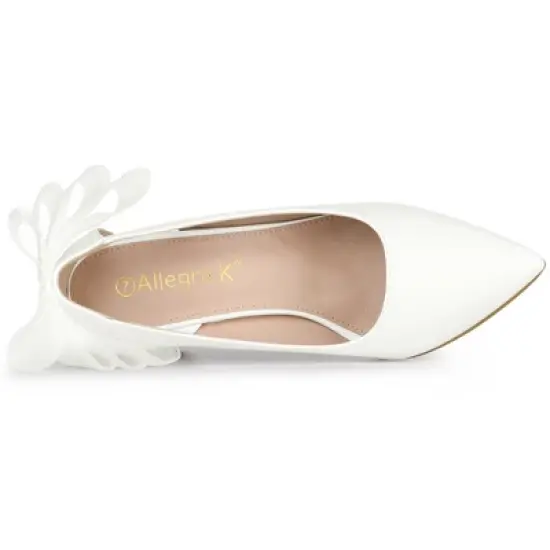 Allegra K Women's Pointed Toe Bow Decor Stiletto Heel Pumps image {3}