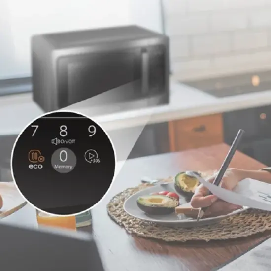 Toshiba 1.6 Cu. Ft. 1200-Watt Countertop Microwave Oven (Black Stainless Steel) image {3}