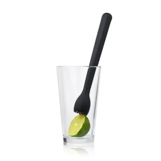 True Bash Muddler, Serrated Base, Bar Tools and Cocktail Accessories, Food Safe Plastic, Dishwasher Safe, Black, 8.25 Inch, Set of 1 image {5}