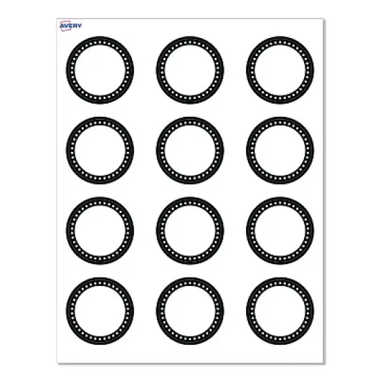 Avery&reg; Cards, 2" Diameter, Black & White Polka Dots, 120ct image {9}