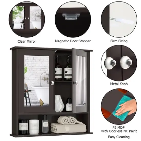 Costway Wall Mount Mirror Cabinet image {5}