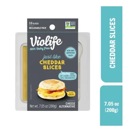 Violife Just Like Cheddar Slices Vegan Cheese Alternative - 7.05oz/10ct image {7}